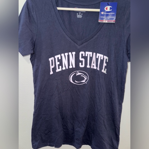 NWT MD Champion Penn State Nitany Lions Navy Blue V-Neck T-Shirt - Picture 2 of 4